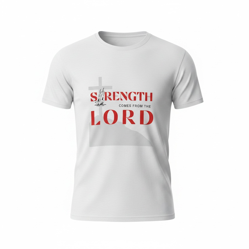 Strength Comes From The Lord Christian T-Shirt Kids