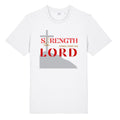 Strength Comes From The Lord Christian T-Shirt Red Design