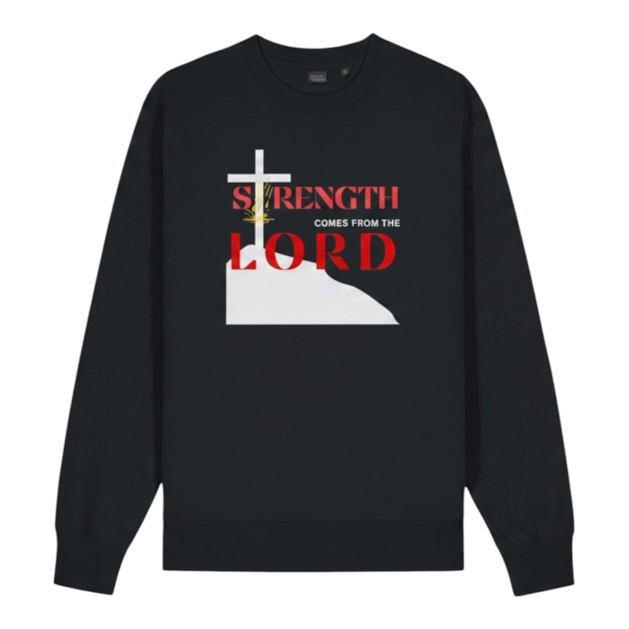 Strength Comes From The Lord Christian Sweatshirt Red Design