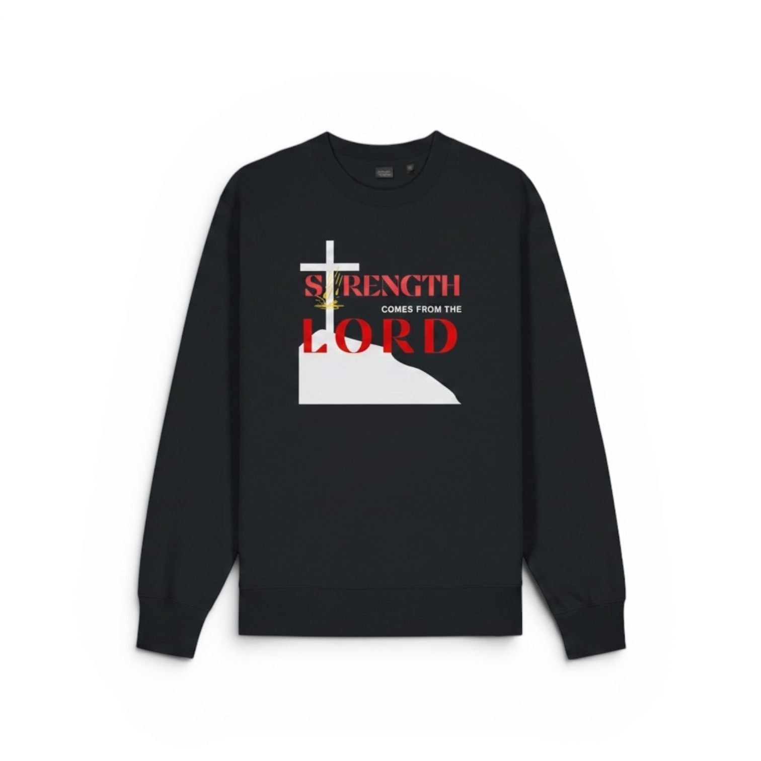 Strength Comes From The Lord Christian Sweatshirt Red Design